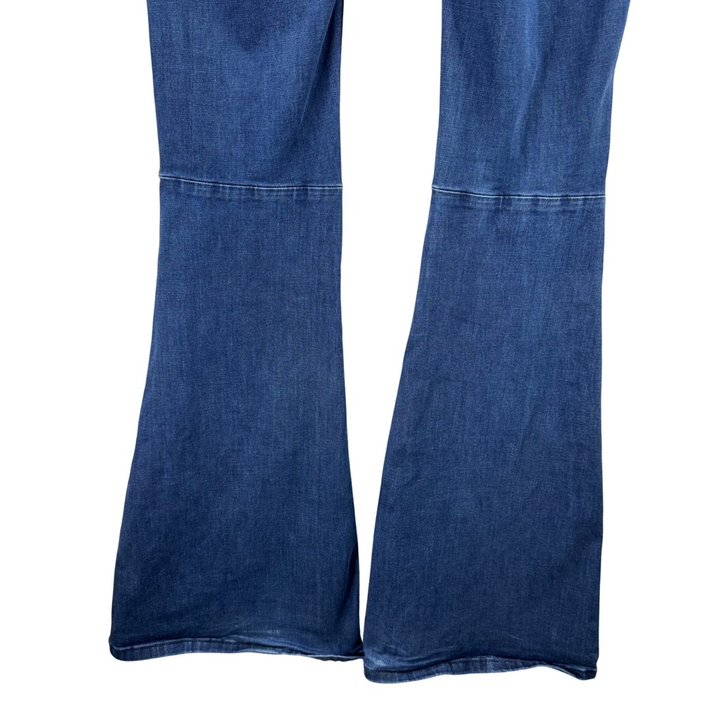 Free People Penny Pull On Flare Jeans Womens 28 Blue Dark Wash Boho Bell Bottoms - Picture 7 of 13
